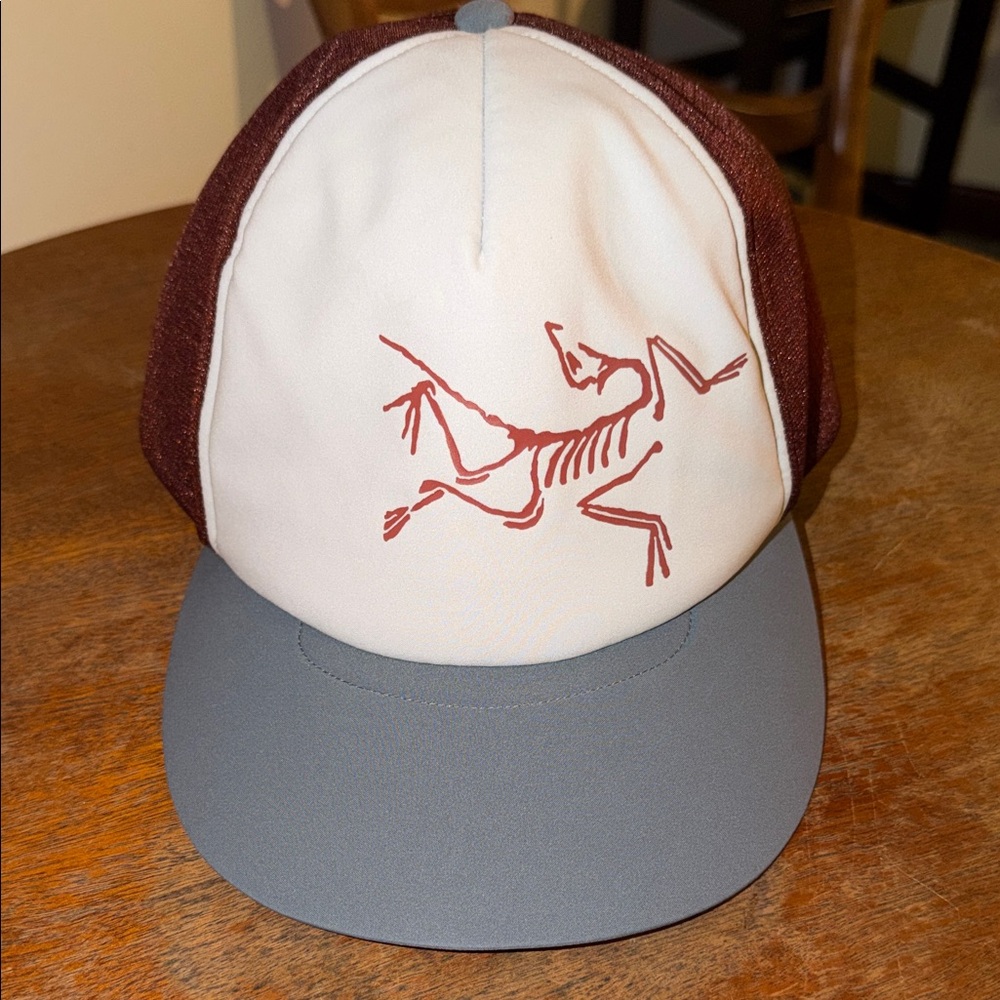 Arc'teryx White and Gray Cap with Red Logo